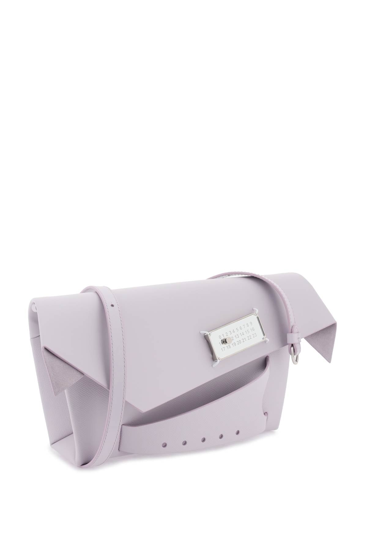 MAISON MARGIELA Asymmetric 'Snatched' Leather Clutch - Purple