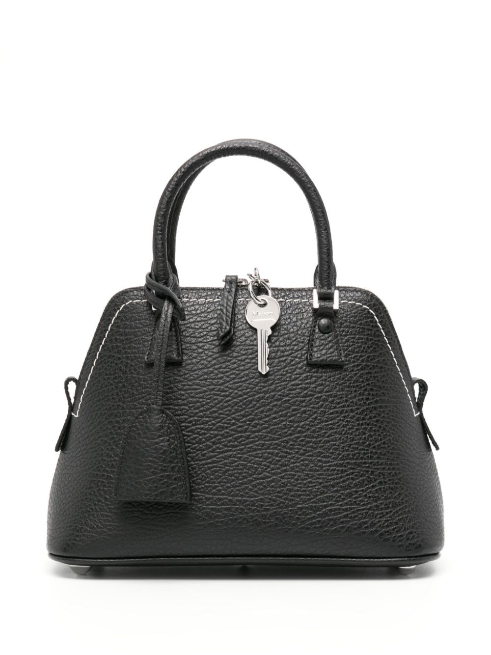 MAISON MARGIELA Black Grained Texture Layered Handbag for Women