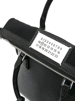 MAISON MARGIELA Black Grained Texture Layered Handbag for Women