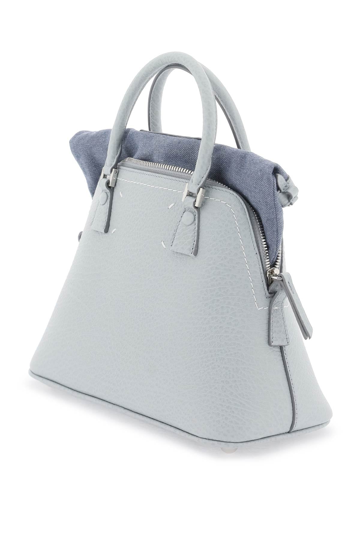 MAISON MARGIELA 5AC MINI Gray Leather Handbag with Unique Design and Unisex Appeal