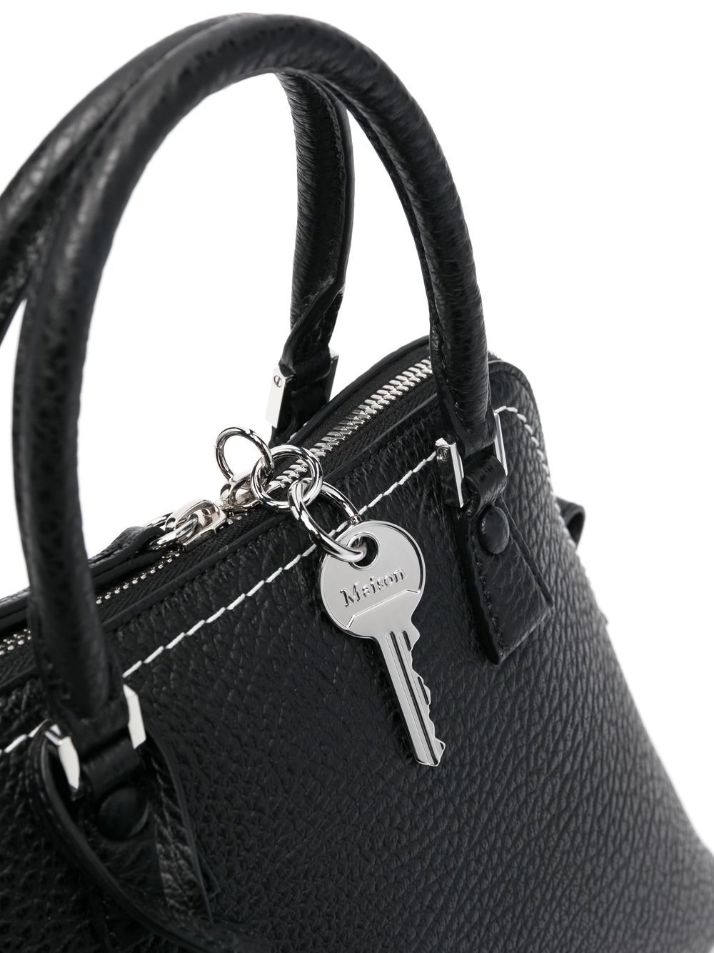 Sleek Black Leather Shoulder Bag for Women - MAISON MARGIELA 5AC