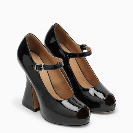 MAISON MARGIELA Black Patent Leather Mary Jane Pumps for Women