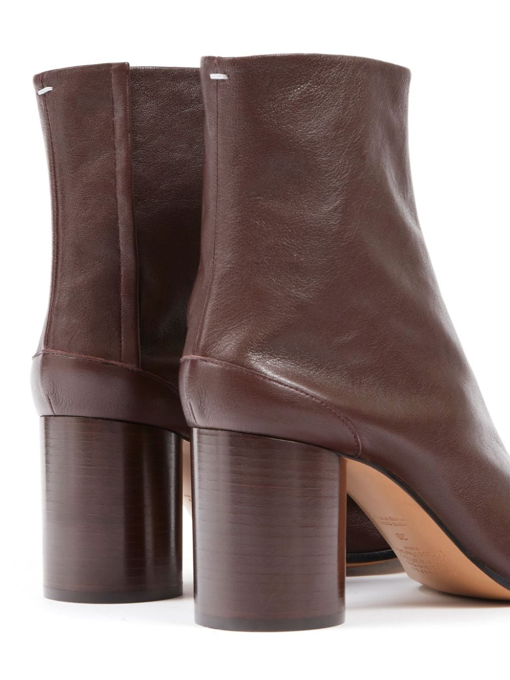 MAISON MARGIELA Split-Toe Leather Ankle Boots with Stacked Heel