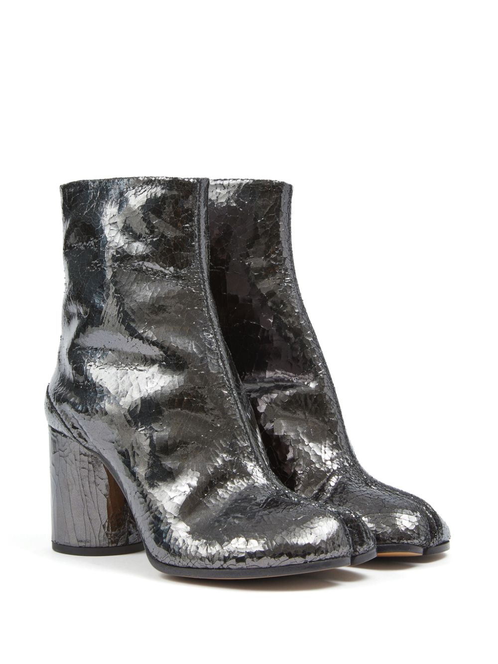 MAISON MARGIELA Charcoal Split Toe Leather Ankle Boots