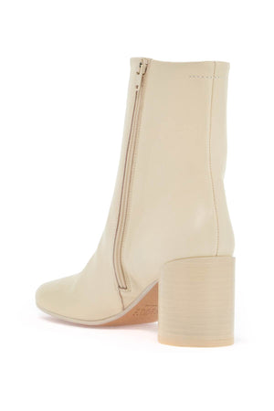 MM6 MAISON MARGIELA Shaped Toe Leather Ankle Boots