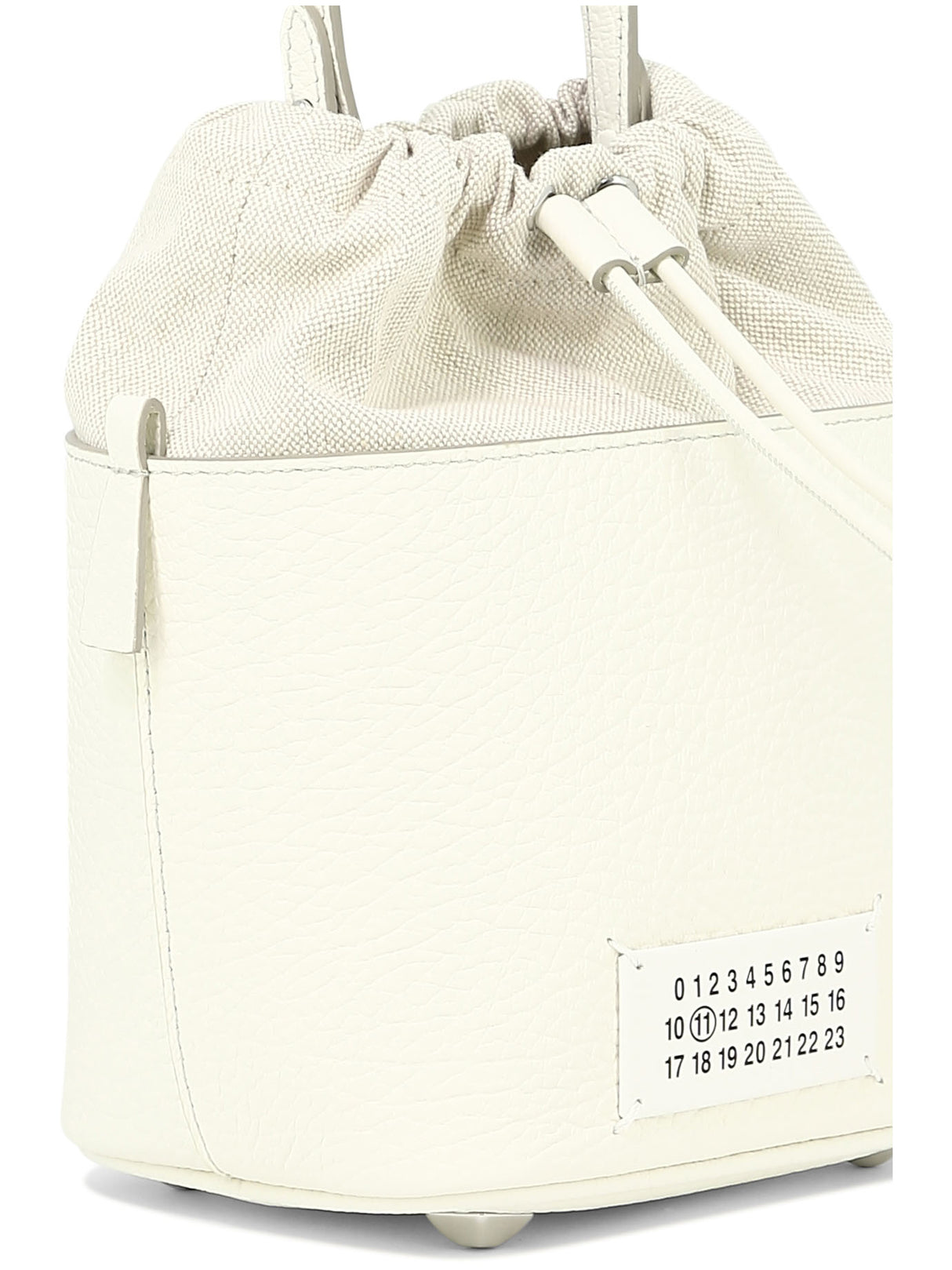 MAISON MARGIELA Classic White Bucket Bag with a Chic Twist