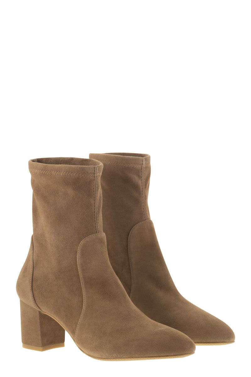 STUART WEITZMAN Yuliana 60 Suede Leather Stretch Ankle Boot