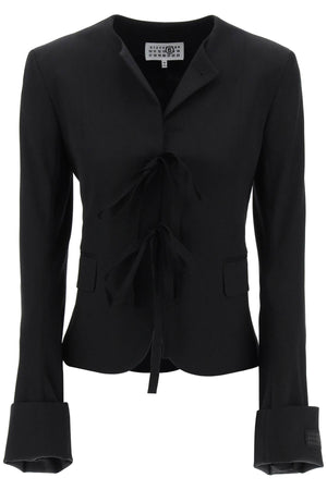 MM6 MAISON MARGIELA Stylish Black Single-Breasted Blazer for Women - SS24 Collection