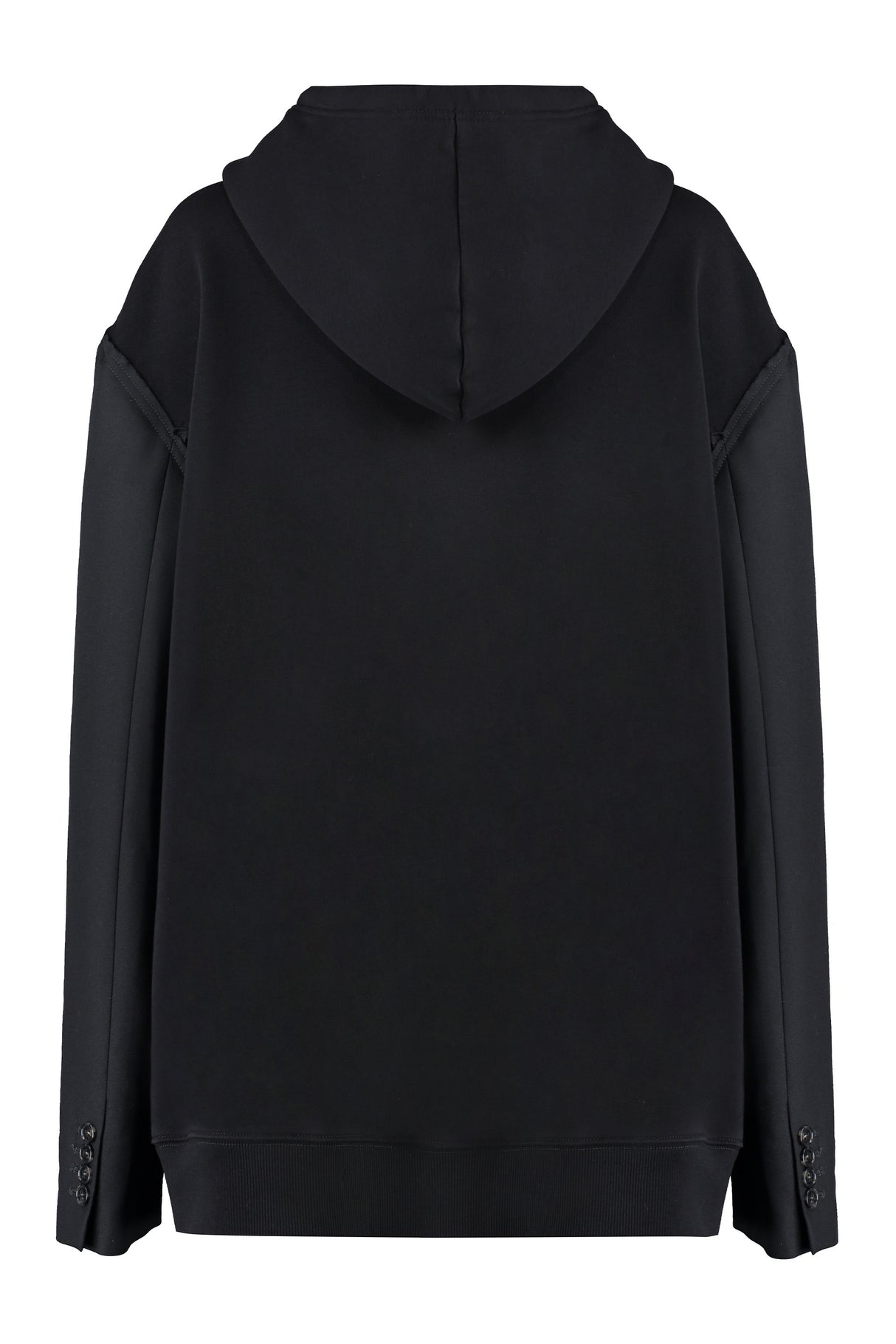 MM6 MAISON MARGIELA Stylish Women's Black Hooded Sweatshirt - FW23