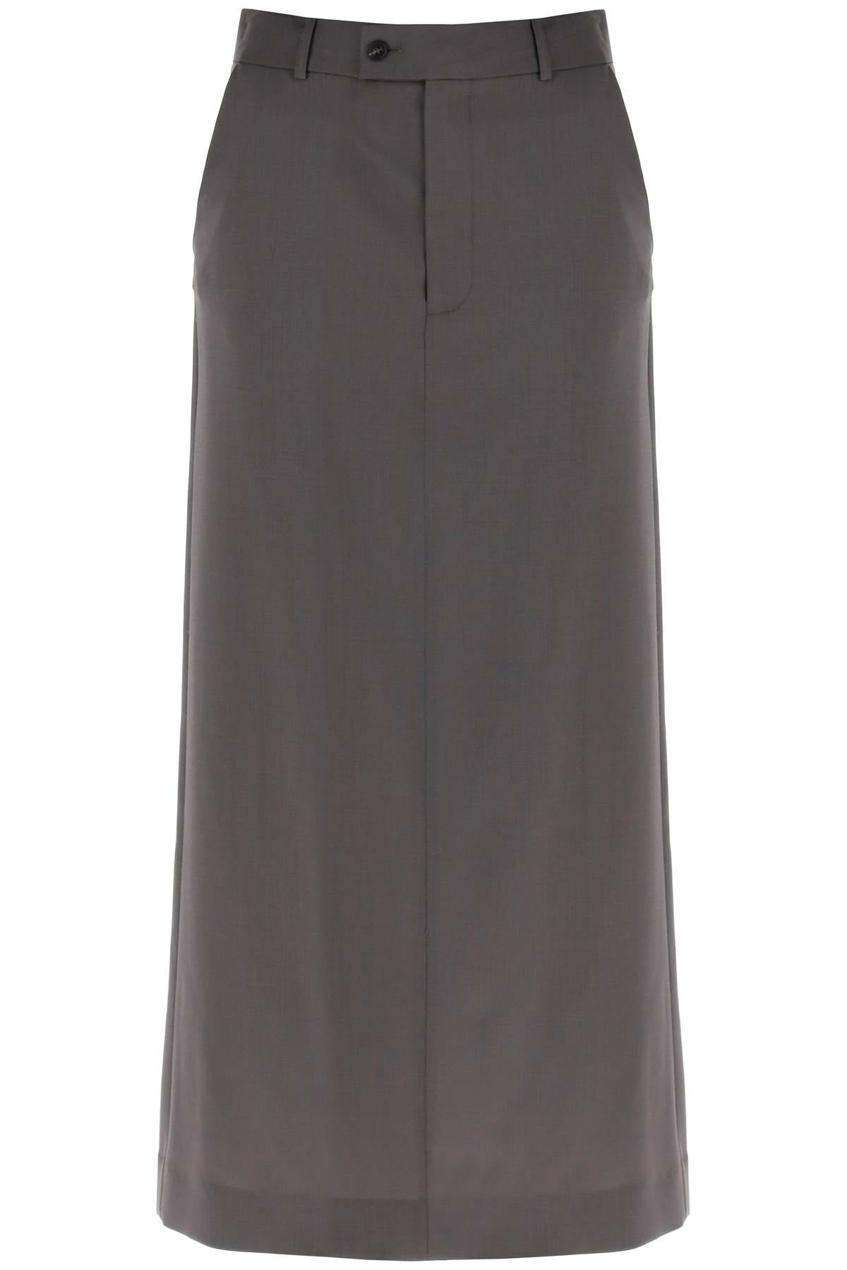 MM6 MAISON MARGIELA Maxi Skirt with Tieable Panel - Gray