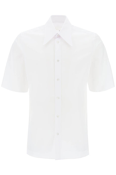 MAISON MARGIELA Mens Studded Poplin Shirt - Short Sleeves, Regular Fit