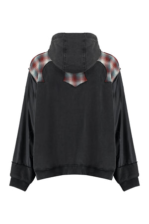 MAISON MARGIELA Men's Black Wool Yoke Full Zip Hoodie for FW23