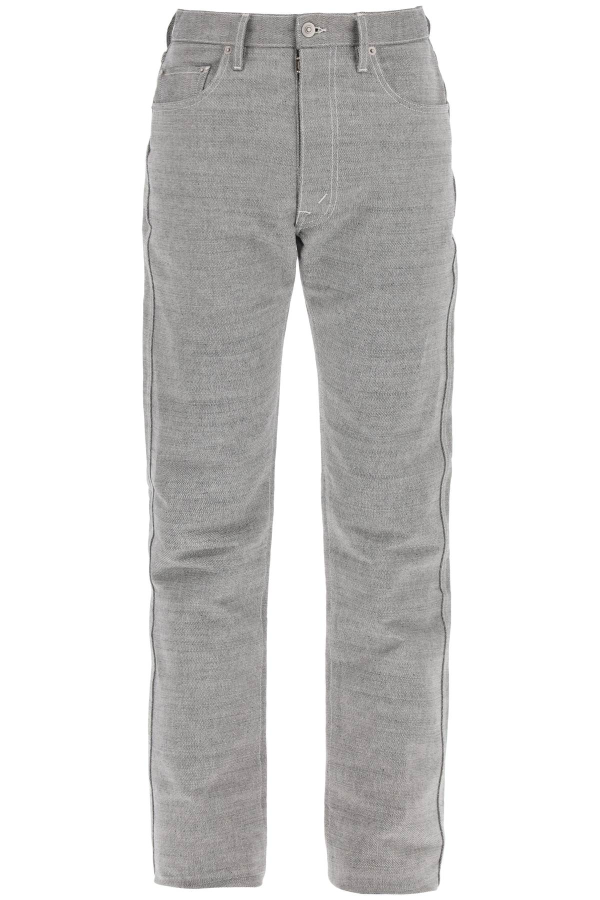 MAISON MARGIELA Men's Grey Cotton 5 Pocket Pants for SS24 Collection