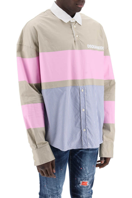 DSQUARED2 Men's Oversized Hybrid Rugby Shirt | SS24 Collection