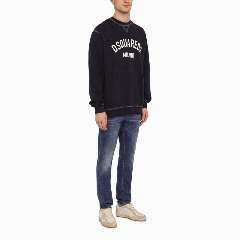 DSQUARED2 Navy Blue Men's Sweater for 2024 Season