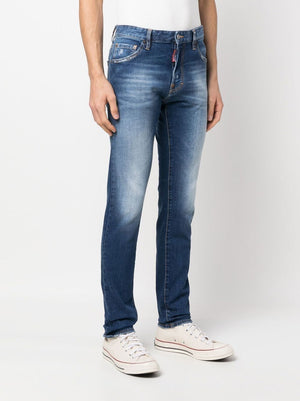 DSQUARED2 Navy Blue 5 Pocket Pants for Men - Spring/Summer 2023 Collection