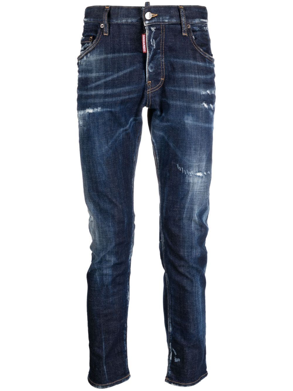 DSQUARED2 Trendy Distressed-Finish Tapered-Leg Denim Jeans for Men