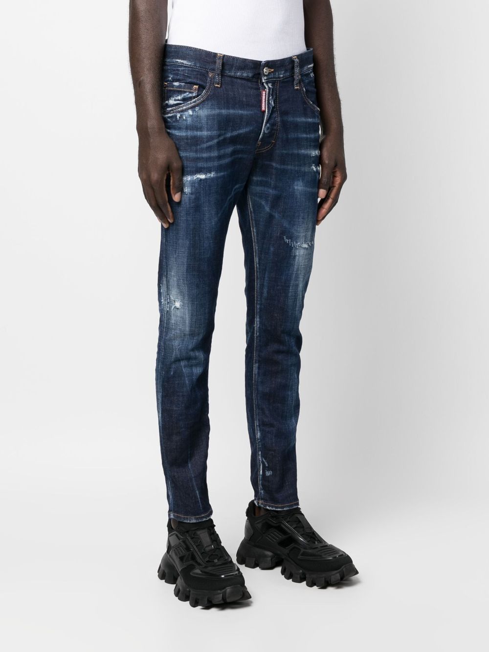 DSQUARED2 Trendy Distressed-Finish Tapered-Leg Denim Jeans for Men