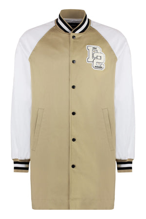 DSQUARED2 Men's Tan Varsity Button-Front Cotton Jacket for SS24