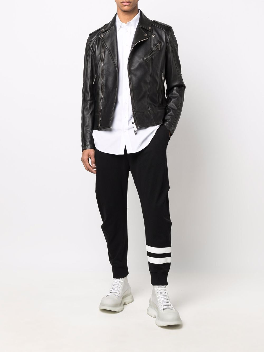 DSQUARED2 Sleek Moto Leather Jacket