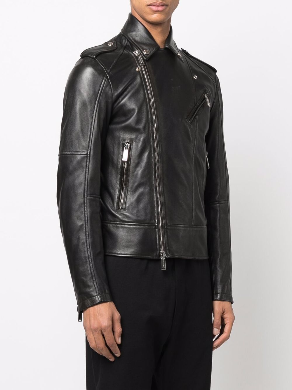 DSQUARED2 Sleek Moto Leather Jacket