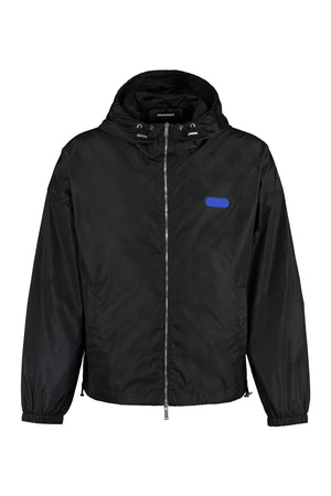Áo khoác hoodie đen chất liệu kỹ thuật nam
