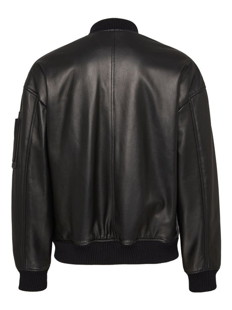 DSQUARED2 Lambskin Jacket with Ribbed Collar for Men