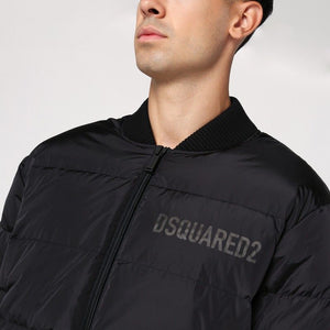 DSQUARED2 Luxurious Black Nylon Puffer Bomber Jacket