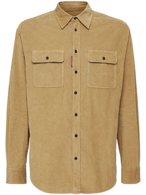 DSQUARED2 Men's Fashion Tan Corduroy Shirt