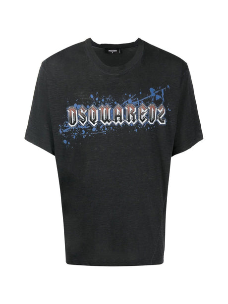 DSQUARED2 Iron Logo Printed T-Shirt for Men - Short Sleeve