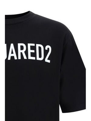 DSQUARED2 Men's Black Logo-Print Cotton T-Shirt for FW23