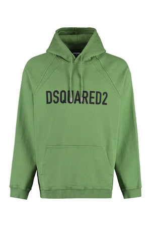 DSQUARED2 Green Cotton Hoodie for Men – FW23 Collection