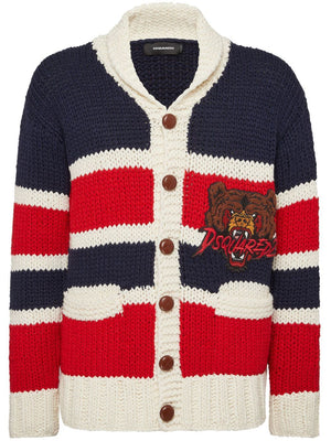 DSQUARED2 Multicolor Striped Crewneck Sweater