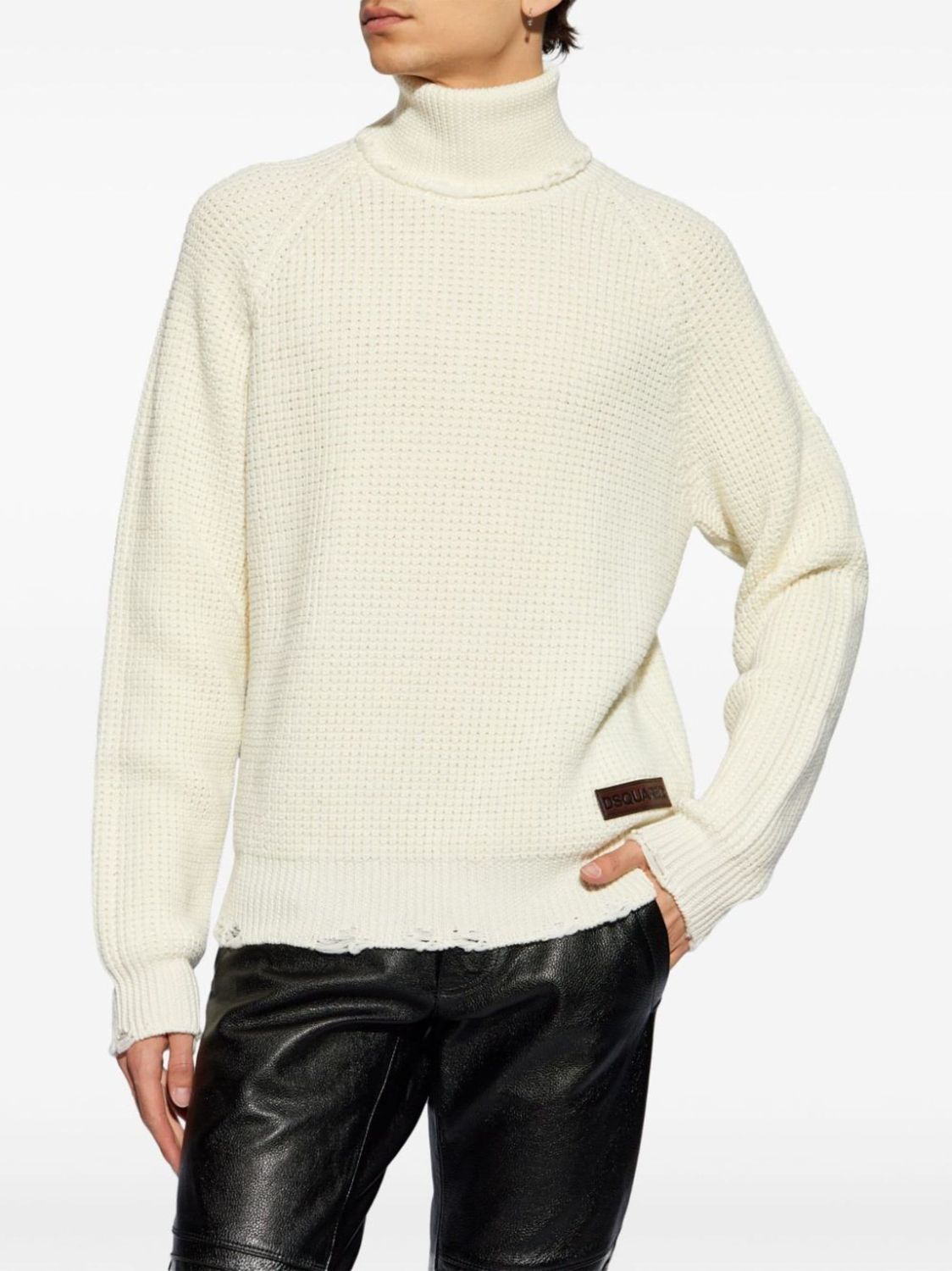 DSQUARED2 Logo-Patch Roll-Neck Knit Jumper for Men - FW24 Edition