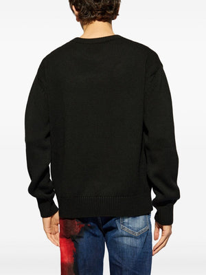 DSQUARED2 Intarsia-Knit Logo Wool Sweater - Classic Fit