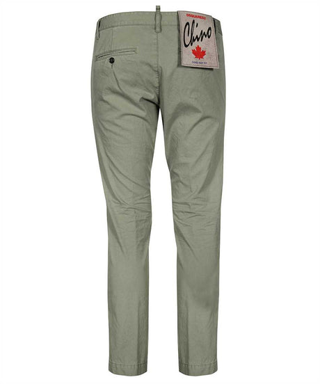 DSQUARED2 Green Cotton Chino Trousers for Men - SS23 Collection