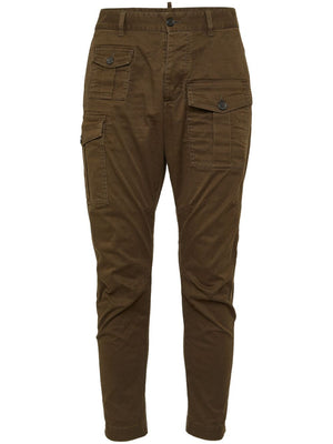 DSQUARED2 Modern Tapered Cargo Pants in Coffee Brown