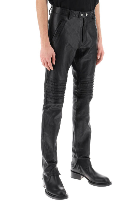 DSQUARED2 Biker-Inspired Black Leather Pants for Men