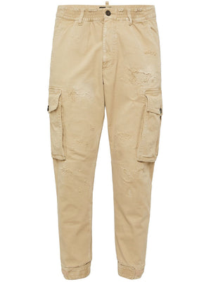 DSQUARED2 Distressed Effect Tapered Cargo Trousers for Men