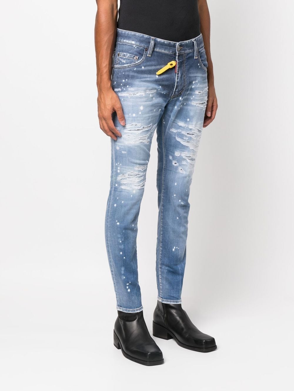 Slim-Cut Distressed Effect Jeans for Men by DSQUARED2