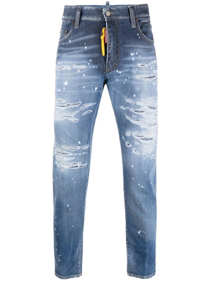 Slim-Cut Distressed Effect Jeans for Men by DSQUARED2