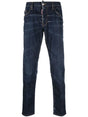 DSQUARED2 Men's Bleached Effect Blue Cotton Trousers