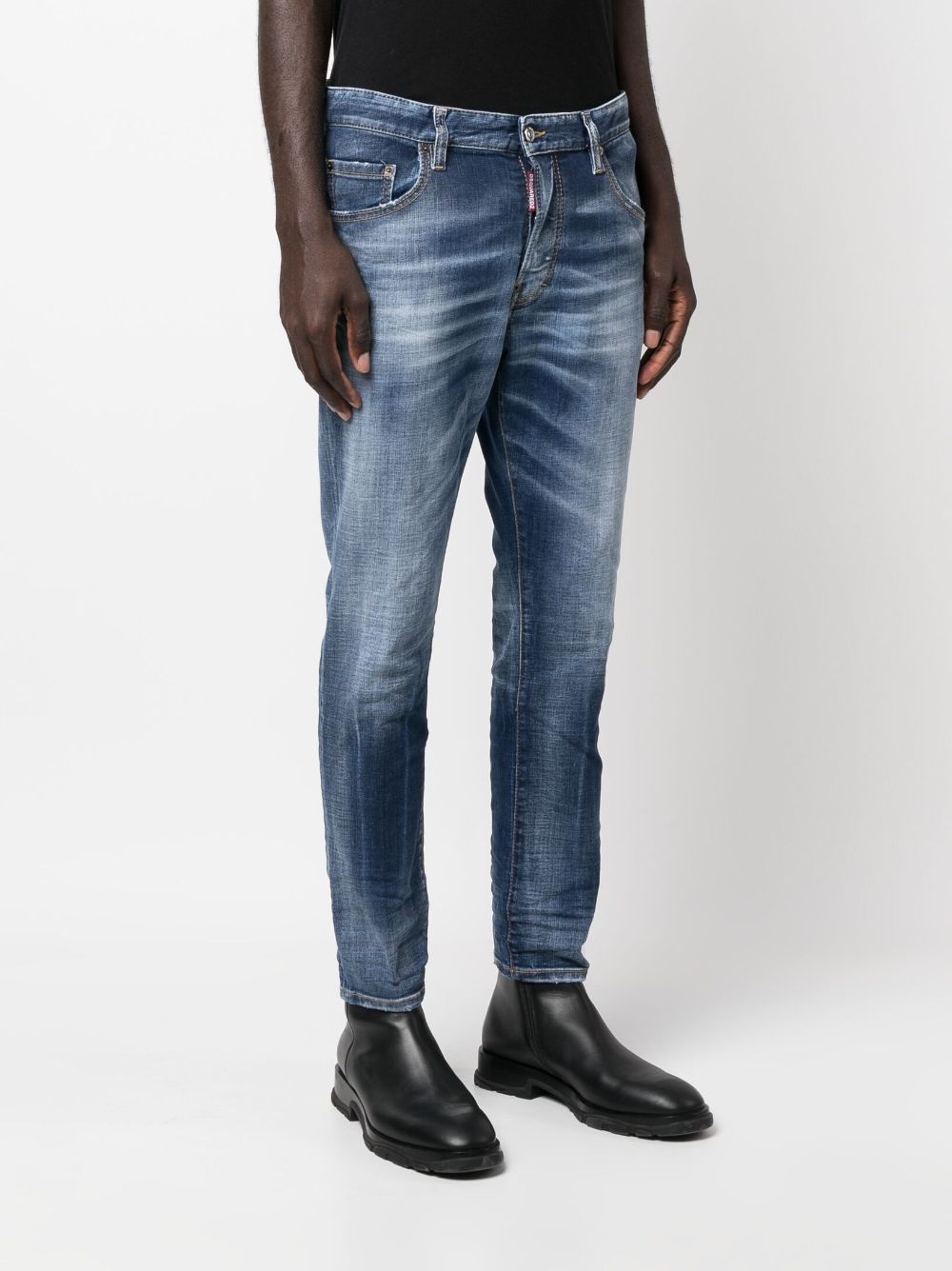 DSQUARED2 Men's Blue Denim Straight Pants for 2024 Season