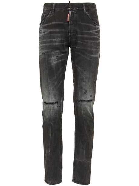 DSQUARED2 Distressed Black Skinny Denim Jeans for Men