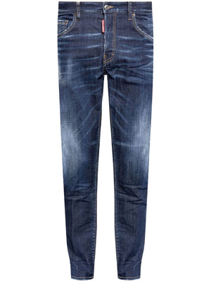 DSQUARED2 Logo-Patch Indigo Denim Jeans for Men