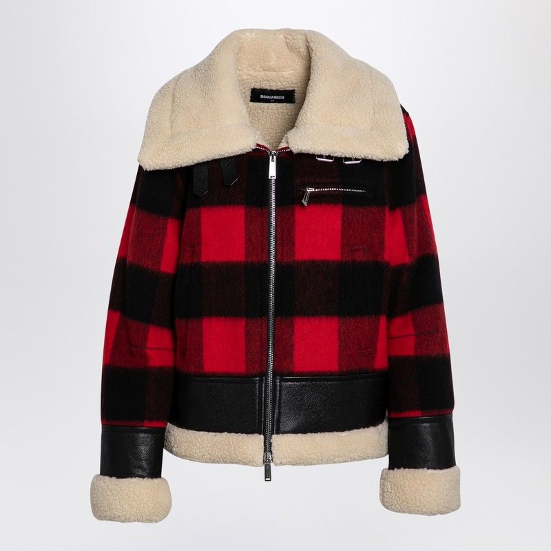 DSQUARED2 Urban Chic Red & Black Checkered Wool Jacket