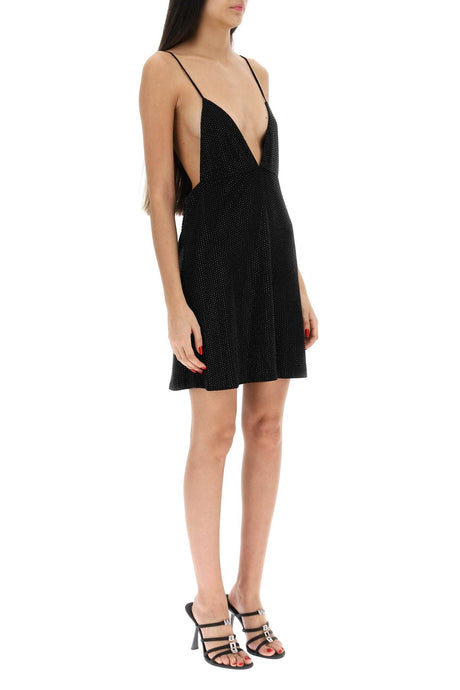 DSQUARED2 Rhinestone Mini Slip Dress for Women in Black