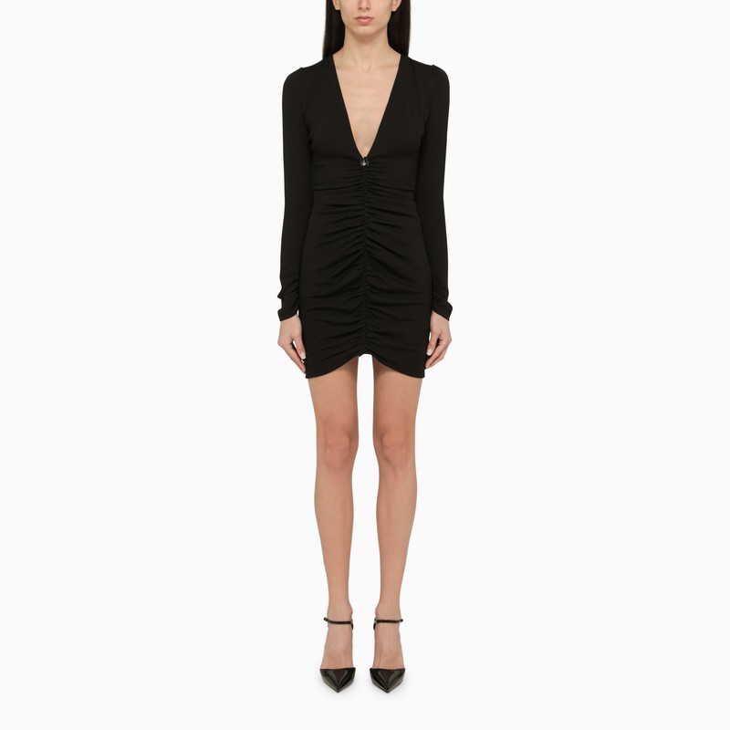 DSQUARED2 Black Draped Short Dress for Women - SS24 Collection