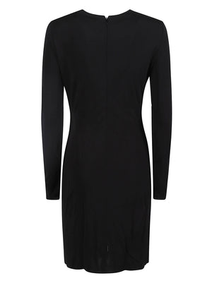 DSQUARED2 Elegant Black Crepe Dress with Ruched Detailing for Women