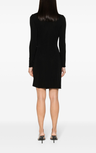 DSQUARED2 Elegant Black Crepe Dress with Ruched Detailing for Women